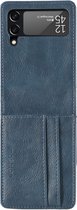 iMoshion Hoesje Geschikt voor Samsung Galaxy Z Flip 3 Hoesje Met Pasjeshouder - iMoshion Luxe Bookcase flip versie - Blauw