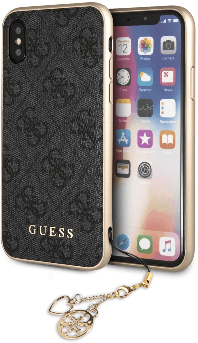 Guess 4G Charms Hard Case voor Apple iPhone X / Xs (5,8'') - Grijs