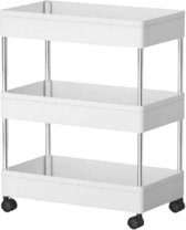 Hanium Opbergrek met wieltjes Keukentrolley Opbergtrolley - Smal - 3 Vakken