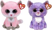 Ty - Knuffel - Beanie Buddy - Fiona Pink Cat & Cassidy Cat