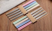 Chopsticks - RVS - 8 paar - 4 verschillende pastelkleuren