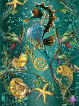 Diamond Painting - Zeepaardje - 40x50 cm - Vierkante Steentjes - Dieren - Volwassenen - Hobby - Cadeau - Moederdag - Kado