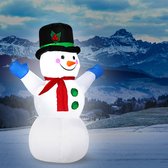 Sneeuwpop, zelfopblaasbaar, opblaasbare sneeuwpop, 120 cm, LED verlichting, wit, Kerst 2021