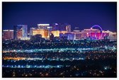 Indrukwekkende skyline van Las Vegas in Nevada bij nacht - Foto op Akoestisch paneel - 120 x 80 cm