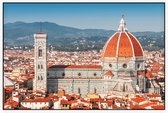 De oranje daken en kathedraal van Florence - Foto op Akoestisch paneel - 225 x 150 cm