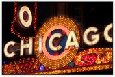 Neon letters van het wereldberoemde Chicago Theatre - Foto op Akoestisch paneel - 225 x 150 cm