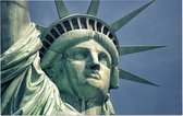 Close-up van het beroemde vrijheidsbeeld in New York - Foto op Forex - 60 x 40 cm