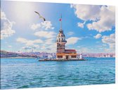 Leandertoren (Kiz Kulesi) in de Bosporus in Istanbul - Foto op Canvas - 60 x 40 cm