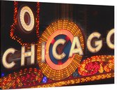 Neon letters van het wereldberoemde Chicago Theatre - Foto op Canvas - 90 x 60 cm