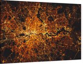Sattelietfoto van de Londen City Map in de nacht - Foto op Canvas - 90 x 60 cm
