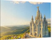 Tempel Heilig Hart van Jezus op Tibidabo in Barcelona - Foto op Canvas - 60 x 40 cm