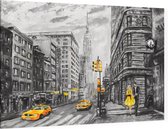 Karakteristieke tekening van het straatbeeld van New York - Foto op Canvas - 60 x 40 cm