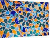 Detail van het mozaïek in Park Güell in Barcelona - Foto op Canvas - 90 x 60 cm