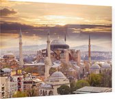 De wereldberoemde moskee Hagia Sophia in Istanbul - Foto op Plexiglas - 90 x 60 cm