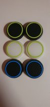 Thumb grips 3 paar kleuren mix van transparant en zwart - Ps4 - controller grips - ps4 accessoires - ps4, ps3 en ps5 - xbox 360 - game console - Playstation onderdelen - Xbox onderdelen - con