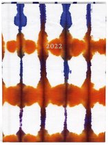 Shibori zakagenda 2022 - A6 formaat zakagenda - binnenzijde 7 dagen 2 pagina planner - (11x15cm) met tangerine design