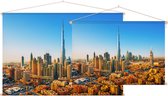 Indrukwekkend uitzicht op de skyline van Dubai City - Foto op Textielposter - 60 x 40 cm