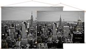 Artistiek beeld van de skyline van New York bij nacht - Foto op Textielposter - 45 x 30 cm