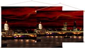 Nachtelijke blik op Saint Pauls Cathedral in Londen - Foto op Textielposter - 120 x 80 cm