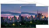 Skyline van Toronto stad en CN Tower bij zonsondergang - Foto op Textielposter - 45 x 30 cm