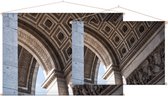 Close-up van de Arc de Triomphe in Parijs  - Foto op Textielposter - 45 x 30 cm