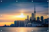De schitterende skyline van Toronto bij zonsondergang - Foto op Tuinposter - 60 x 40 cm
