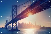 De skyline van de San Francisco Oakland Bay Bridge - Foto op Tuinposter - 60 x 40 cm