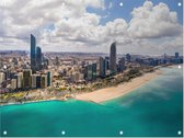 Aerial skyline en kustlijn van Abu Dhabi stad - Foto op Tuinposter - 120 x 90 cm