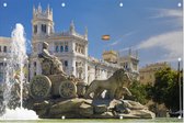 De fontein en paleis van Cibeles in toeristisch Madrid - Foto op Tuinposter - 90 x 60 cm