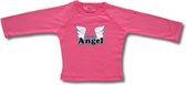 Twentyfourdips | T-shirt lange mouw baby met print 'Little angel' | Roze | Maat 74 | In giftbox