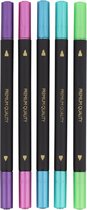 Metallic markers - duo marker - 5 pcs - fine tip & brush tip