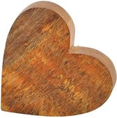 Love - Liefde - Valentijn - Hart - Mangohouten hart om neer te zetten, set van 2