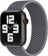 Geschikt voor Apple Watch Bandje 42/44/45mm - Nylon Solo - Grijs XS