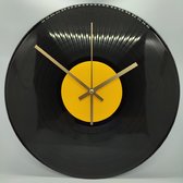 LP Klok Zonnebloem Geel - Stil uurwerk - écht vintage vinyl - in creatieve verpakking