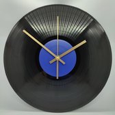 LP Klok Cobalt Blauw - Stil uurwerk - écht vintage vinyl - in creatieve verpakking