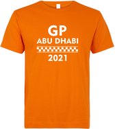 T-shirt oranje GP Abu Dhabi 2021 | race supporter fan shirt | Grand Prix circuit Yas Marina | Formule 1 fan | Max Verstappen / Red Bull racing supporter | racing souvenir | maat 3XL