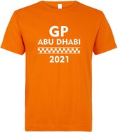 T-shirt oranje GP Abu Dhabi 2021 | race supporter fan shirt | Grand Prix circuit Yas Marina | Formule 1 fan | Max Verstappen / Red Bull racing supporter | racing souvenir | maat S