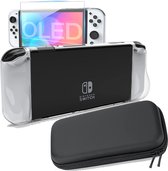 Beschermhoes Case geschikt voor Nintendo Switch OLED + Screenprotector geschikt voor Nintendo Switch OLED + Transparant Hoesje geschikt voor Nintendo Switch OLED - Shock Proof Case