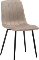 IN-HOME Eetkamerstoelen Set van 2 Farris - Mink - Metaalpoot - Fluweel - Velvet eetstoel