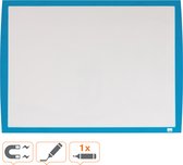 Nobo Klein Magnetisch Whiteboard/Memobord  voor aan de Muur - Inclusief Whiteboard Marker, Magneten en Wisser - 58.5 x 43 cm - Blauw