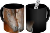 Magische Mok - Foto op Warmte Mok - Paarden - Liefde - Bruin - 350 ML