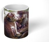 Mok - Koffiemok - Apen - Tak - Bladeren - Mokken - 350 ML - Beker - Koffiemokken - Theemok