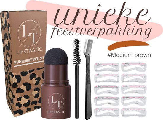 Lifetastic® À Sourcils Brun Moyen - Tampon À Sourcils Brun Moyen -  Imperméable - Avec... | Bol.com