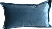 Kussenhoes Luxury Velvet - Lichtblauw Long - Kussenhoes - 30x50 cm - Sierkussen - Polyester - Fluweel