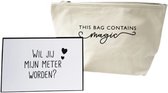 Toilettas - Make-up tas van Minimou met bijzonder boodschap - Wil jij mijn meter worden?