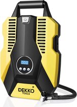 Dekko Tools Compresseur électrique et pompe à pneu 12V - 10,3 Bar - 35L/min - Zwart/ Jaune