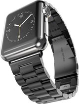 Luxe Metalen Armband Geschikt Voor Apple Watch Bandje 1/2/3/4/5/6/7/8/SE 42/44/45 mm Horloge Bandje RVS - Zwart - Met Horlogeband Inkortset - Stainless Steel Watch Band - One-Size