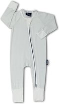 Zipster Strepen Grijs - Baby Romper - Bamboe - Met 2-way ritssluiting - Maat Newborn