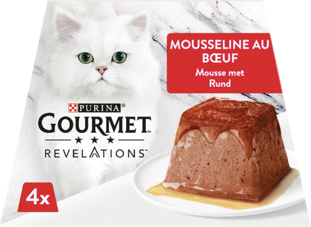 Purina Gourmet Revelations mousse met rund nat kattenvoer (57 gr) 6 trays (24 x 57 g)