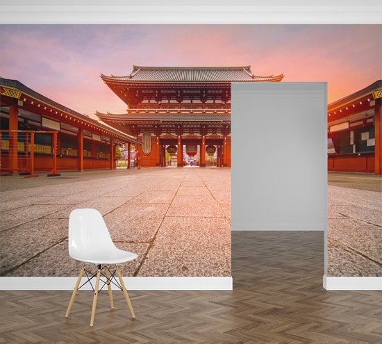L'ancien temple Papier peint photo -ji à Tokyo à l'aube, - Papier peint (en allées) - 350 x 260 cm